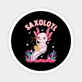 Cute Saxolotl Adorable Sax Playing Axolotl Pun Magnet